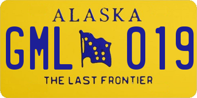 AK license plate GML019