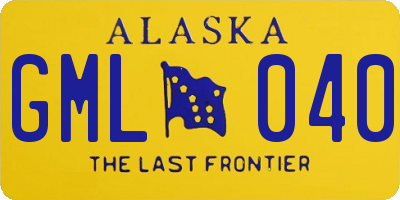 AK license plate GML040