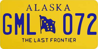 AK license plate GML072