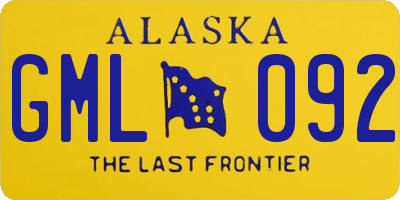 AK license plate GML092
