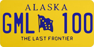 AK license plate GML100