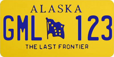 AK license plate GML123