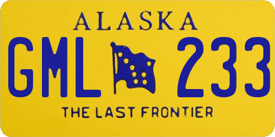 AK license plate GML233
