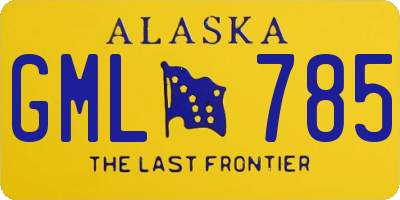 AK license plate GML785