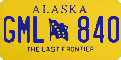 AK license plate GML840