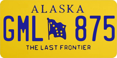 AK license plate GML875