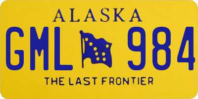 AK license plate GML984