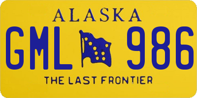 AK license plate GML986