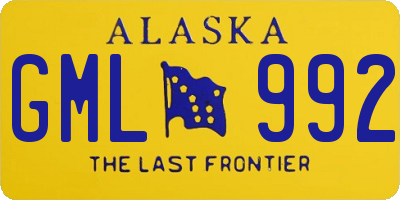 AK license plate GML992