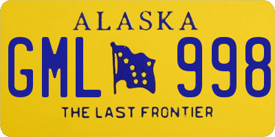 AK license plate GML998
