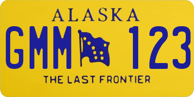 AK license plate GMM123