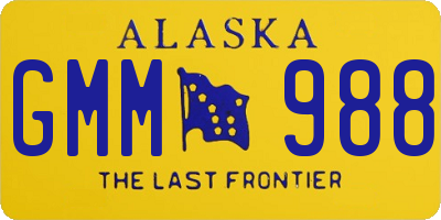 AK license plate GMM988