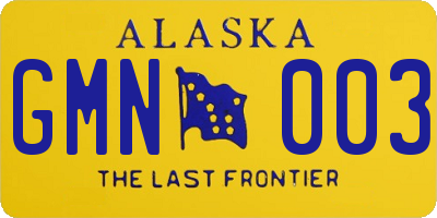 AK license plate GMN003
