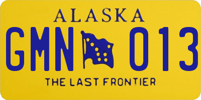 AK license plate GMN013