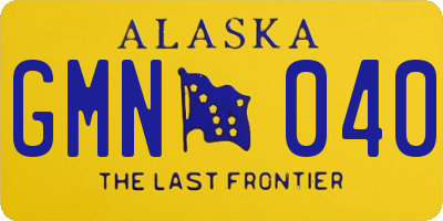 AK license plate GMN040