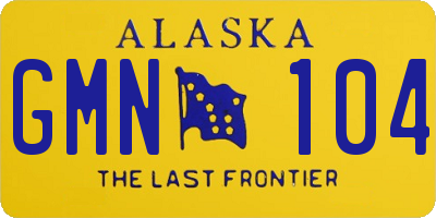 AK license plate GMN104