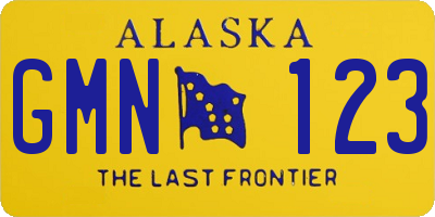AK license plate GMN123