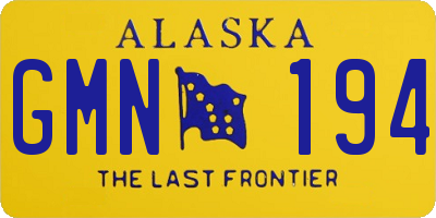 AK license plate GMN194