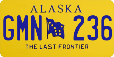 AK license plate GMN236