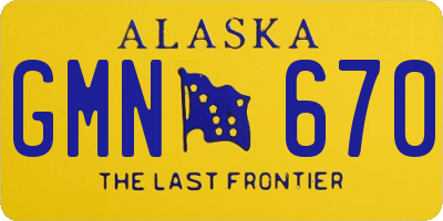 AK license plate GMN670