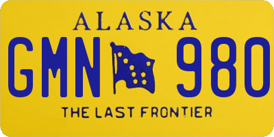 AK license plate GMN980