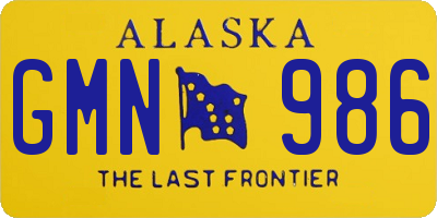 AK license plate GMN986