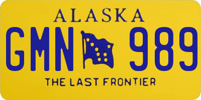 AK license plate GMN989