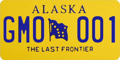 AK license plate GMO001