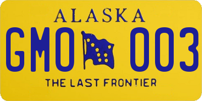 AK license plate GMO003