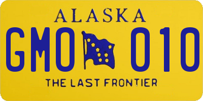 AK license plate GMO010