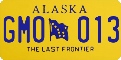 AK license plate GMO013