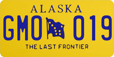 AK license plate GMO019