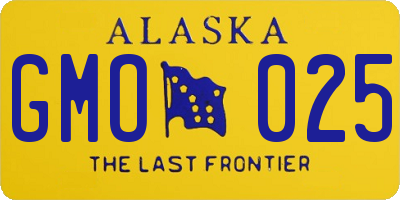 AK license plate GMO025