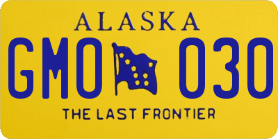 AK license plate GMO030