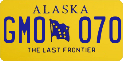 AK license plate GMO070