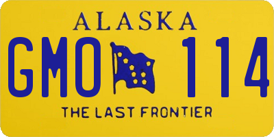 AK license plate GMO114