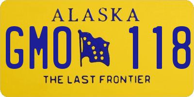 AK license plate GMO118