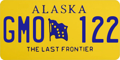 AK license plate GMO122