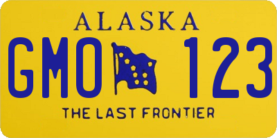 AK license plate GMO123