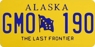 AK license plate GMO190