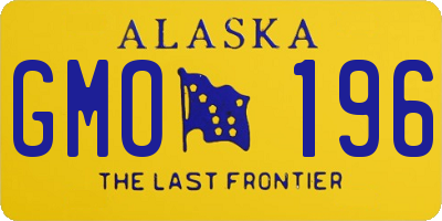 AK license plate GMO196