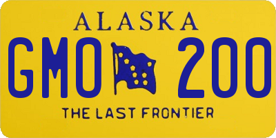 AK license plate GMO200