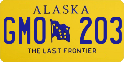 AK license plate GMO203