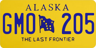 AK license plate GMO205