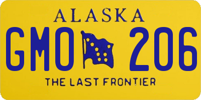 AK license plate GMO206