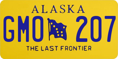 AK license plate GMO207