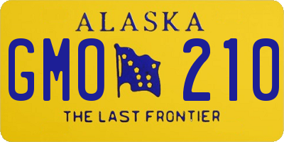 AK license plate GMO210