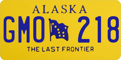 AK license plate GMO218