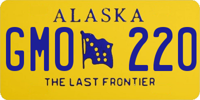 AK license plate GMO220