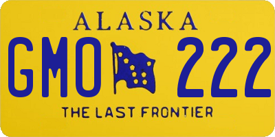 AK license plate GMO222